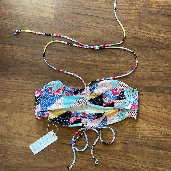 Frankies Bikinis Patchwork Duke Halter Swim Top - Picture 2 of 6